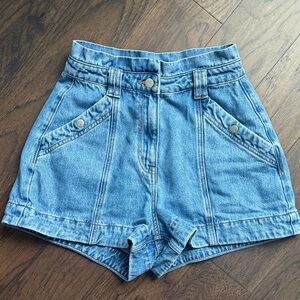 Showpo Blue High-Waisted Denim Shorts - Sz US 4 (worn once)